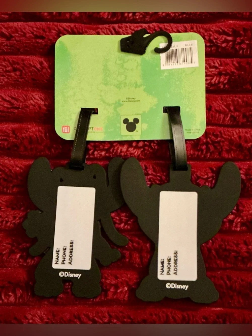 Disney Black Stitch & Angel Silhouette Luggage ID Tags